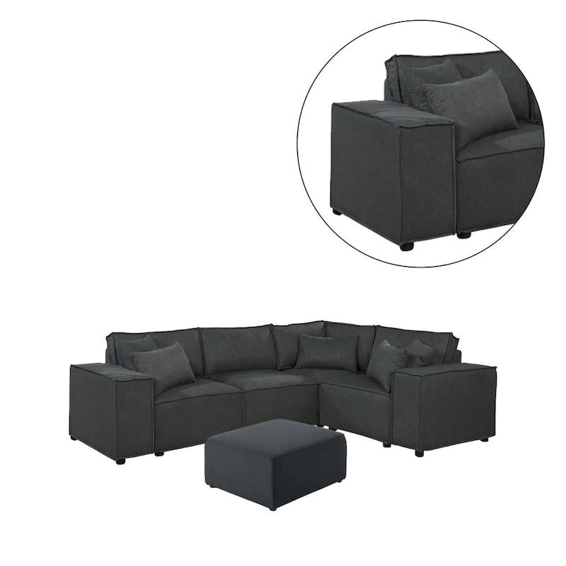 Modulares Sektionssofa mit Ottoman