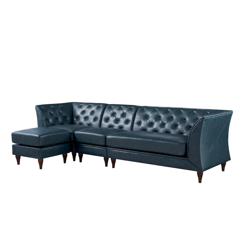 Kestrel modernes modulares Chesterfield-Schnittsofa aus Kunstleder von Furniture of America