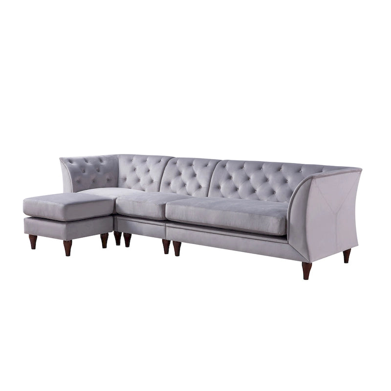 Kestrel modernes modulares Chesterfield-Schnittsofa aus Kunstleder von Furniture of America