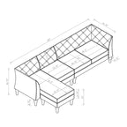 Kestrel modernes modulares Chesterfield-Schnittsofa aus Kunstleder von Furniture of America