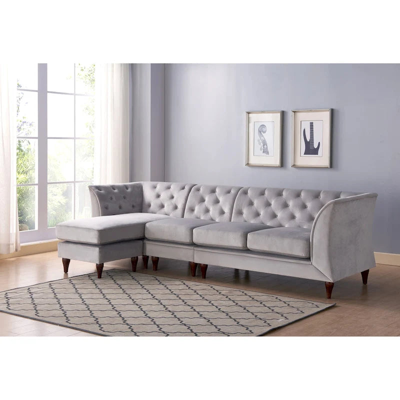 Kestrel modernes modulares Chesterfield-Schnittsofa aus Kunstleder von Furniture of America