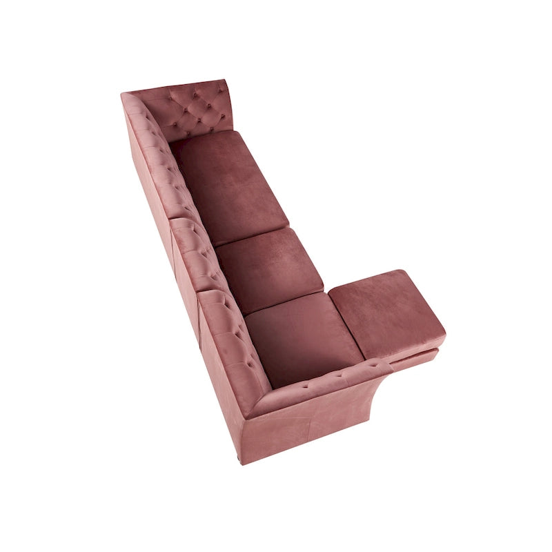 Kestrel modernes modulares Chesterfield-Schnittsofa aus Kunstleder von Furniture of America