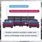 Modernes U-förmiges Sektionalsofa mit TaillenkissenSchlafsofa mit Chaiselongue