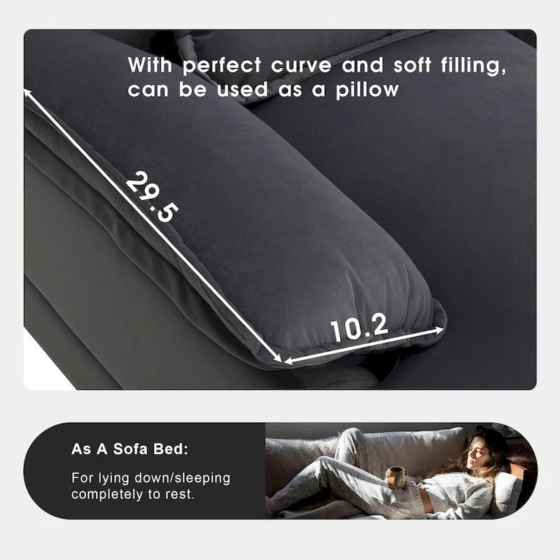 Modernes U-förmiges Sektionalsofa mit TaillenkissenSchlafsofa mit Chaiselongue
