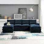 Modernes U-förmiges Sektionalsofa mit TaillenkissenSchlafsofa mit Chaiselongue