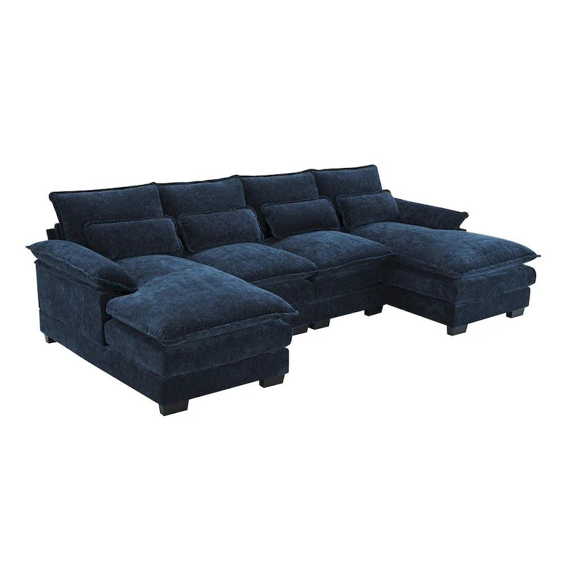 Modernes U-förmiges Sektionalsofa mit TaillenkissenSchlafsofa mit Chaiselongue