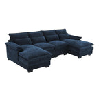 Modernes U-förmiges Sektionalsofa mit TaillenkissenSchlafsofa mit Chaiselongue