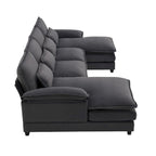 Modernes U-förmiges Sektionalsofa mit TaillenkissenSchlafsofa mit Chaiselongue