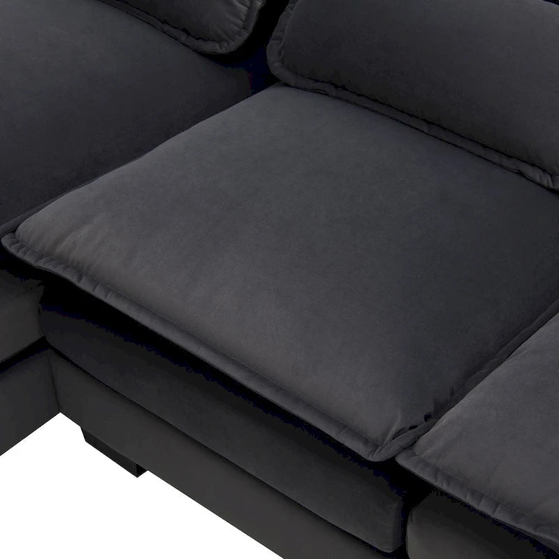 Modernes U-förmiges Sektionalsofa mit TaillenkissenSchlafsofa mit Chaiselongue