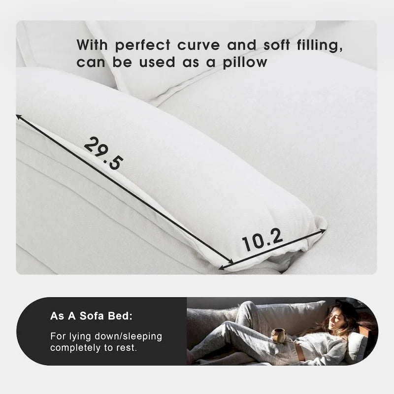 Modernes U-förmiges Sektionalsofa mit TaillenkissenSchlafsofa mit Chaiselongue