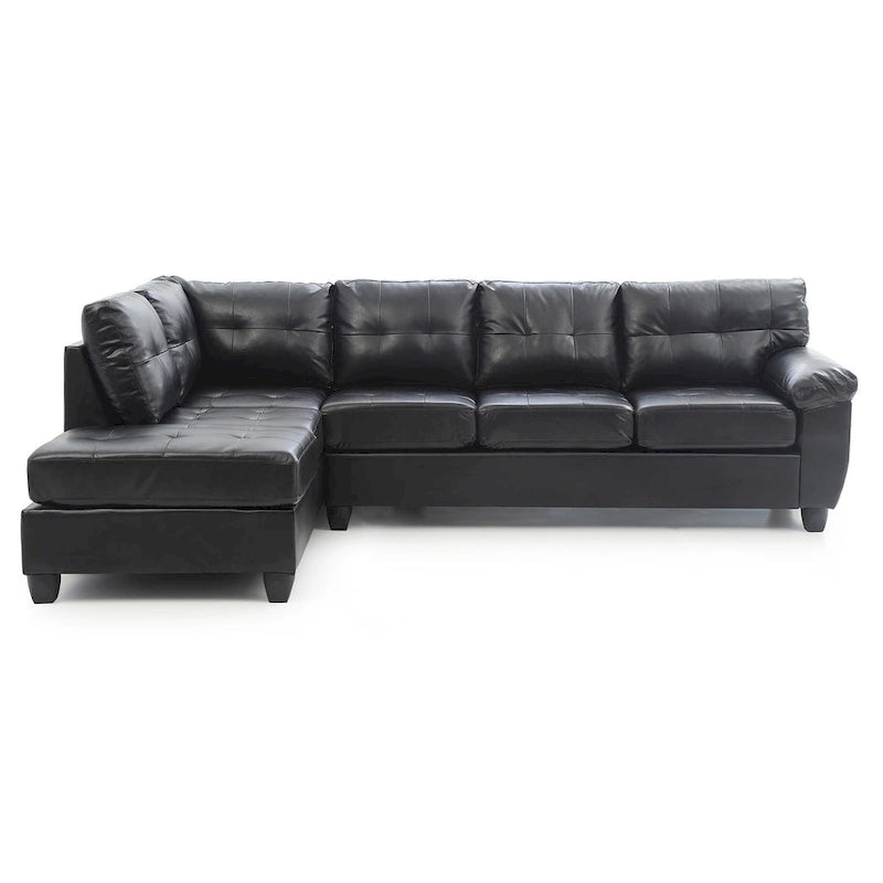Gallant 111 Zoll B 2-teiliges L-förmiges Ecksofa aus Kunstleder – 78L x 111B x 32H