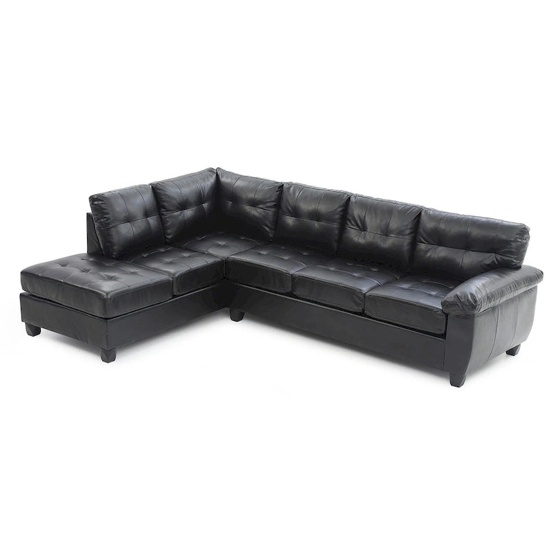 Gallant 111 Zoll B 2-teiliges L-förmiges Ecksofa aus Kunstleder – 78L x 111B x 32H