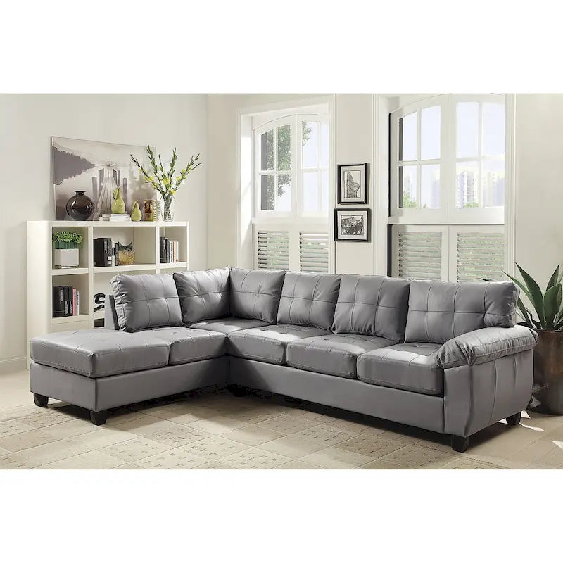 Gallant 111 Zoll B 2-teiliges L-förmiges Ecksofa aus Kunstleder – 78L x 111B x 32H