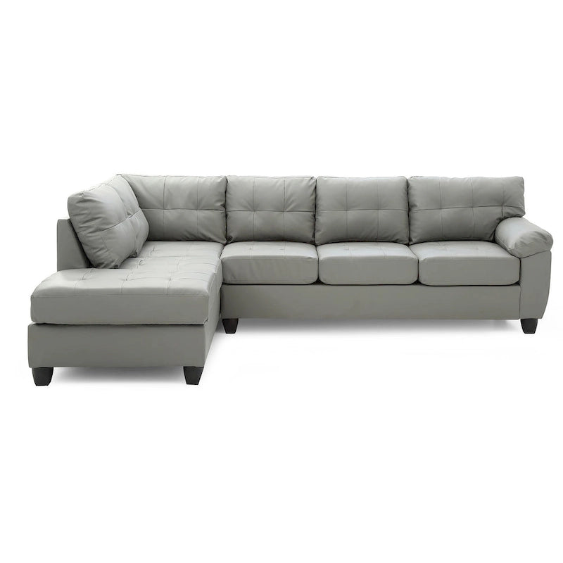 Gallant 111 Zoll B 2-teiliges L-förmiges Ecksofa aus Kunstleder – 78L x 111B x 32H