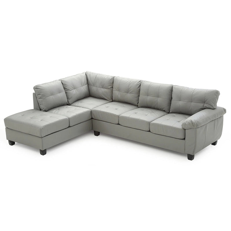 Gallant 111 Zoll B 2-teiliges L-förmiges Ecksofa aus Kunstleder – 78L x 111B x 32H