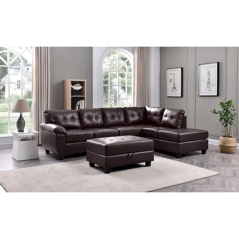 Gallant 111 Zoll B 2-teiliges L-förmiges Ecksofa aus Kunstleder – 78L x 111B x 32H