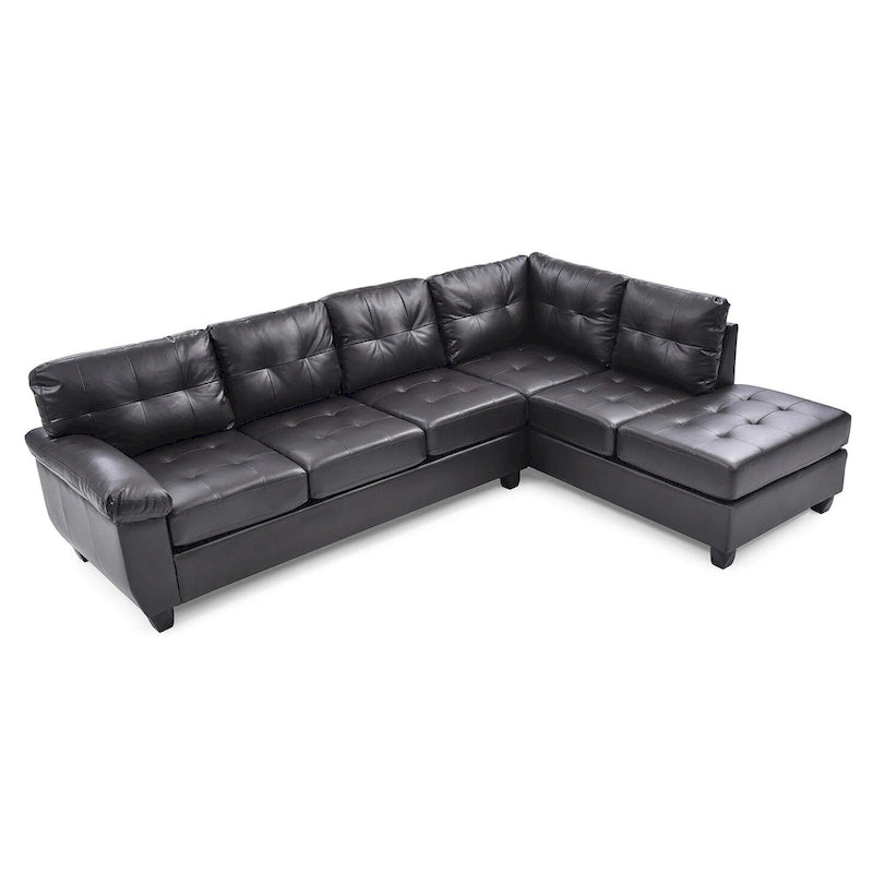 Gallant 111 Zoll B 2-teiliges L-förmiges Ecksofa aus Kunstleder – 78L x 111B x 32H