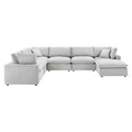 Commix Daunengefülltes, überfülltes Samt-Ecksofa, 7-teilig