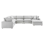 Commix Daunengefülltes, überfülltes Samt-Ecksofa, 7-teilig