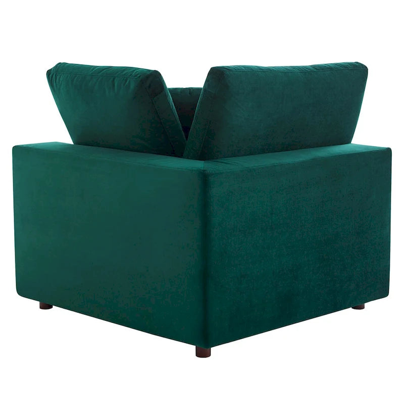 Commix Daunengefülltes, überfülltes Samt-Ecksofa, 7-teilig