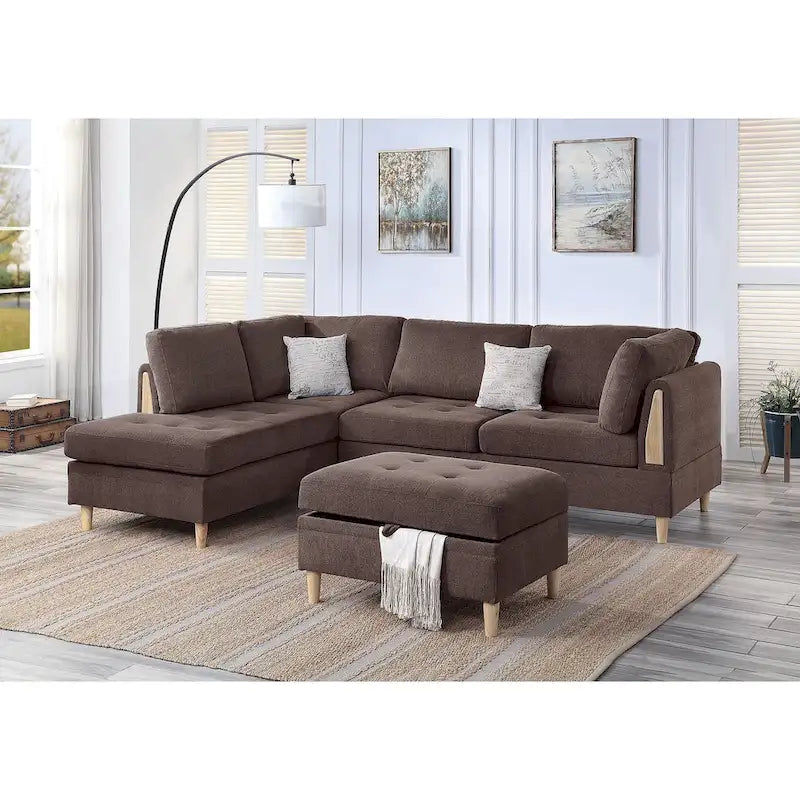 Poundex Furniture Chenille 3-teiliges Sektionssofa