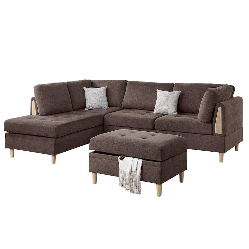 Poundex Furniture Chenille 3-teiliges Sektionssofa