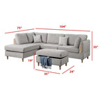 Poundex Furniture Chenille 3-teiliges Sektionssofa