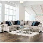 Ilka Übergangs-Chenille Ecksofa mit ausgestellten Armlehnen von Furniture of America