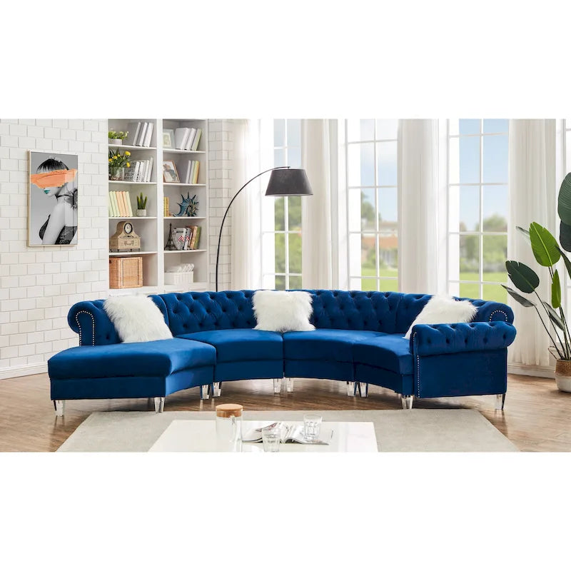 138.6 Samt-Rundsofa Symmetrische Modul-Sitzgruppe