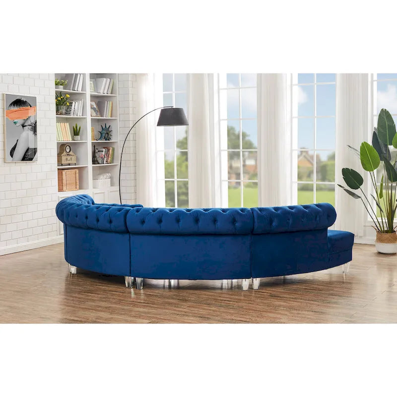138.6 Samt-Rundsofa Symmetrische Modul-Sitzgruppe