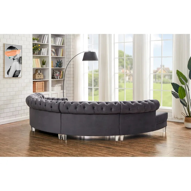 138.6 Samt-Rundsofa Symmetrische Modul-Sitzgruppe