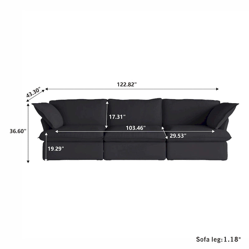 Velvet Sektionssofa Modern Polster Sofa für Wohnzimmer