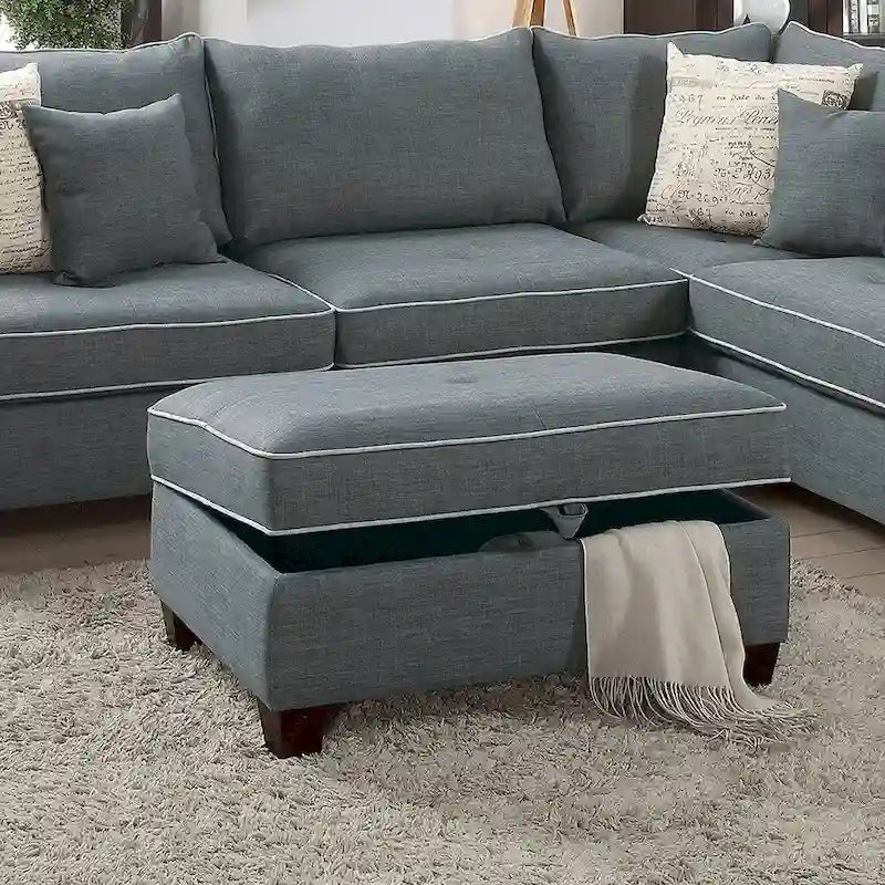 3-teiliges Stoff-Ecksofa