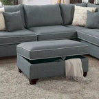 3-teiliges Stoff-Ecksofa