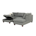 3-teiliges Stoff-Ecksofa