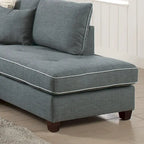 3-teiliges Stoff-Ecksofa