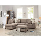 3-teiliges Stoff-Ecksofa