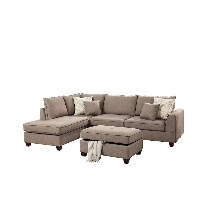 3-teiliges Stoff-Ecksofa