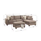 3-teiliges Stoff-Ecksofa