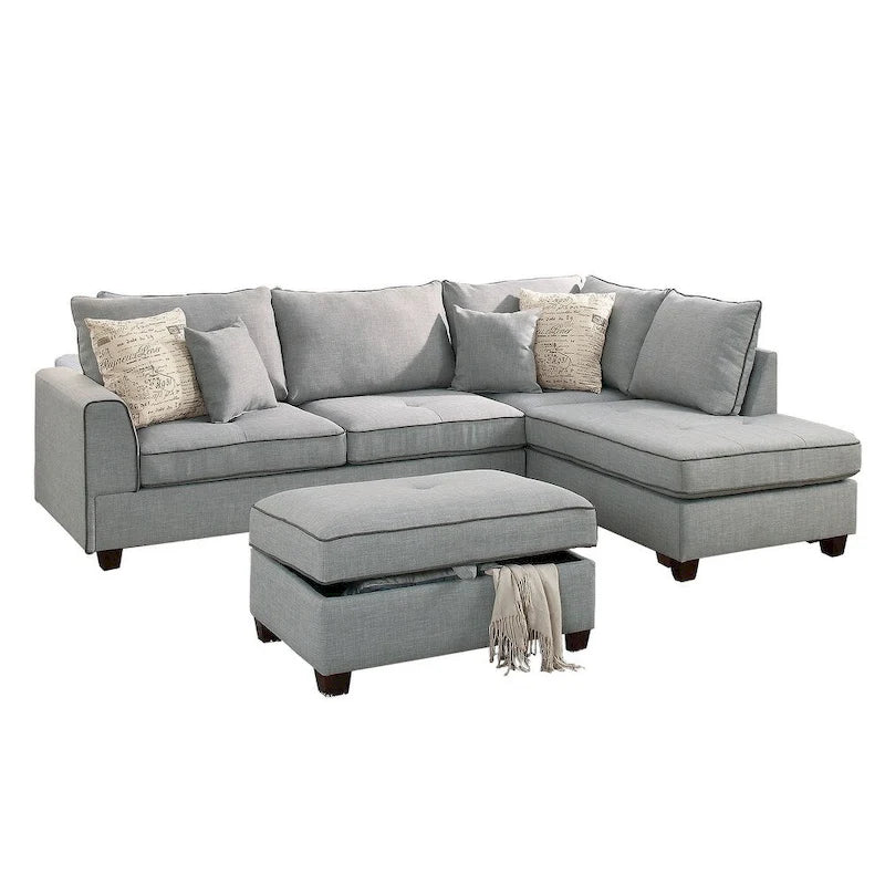 3-teiliges Stoff-Ecksofa