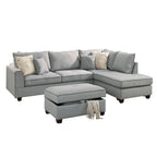 3-teiliges Stoff-Ecksofa