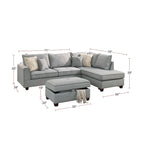 3-teiliges Stoff-Ecksofa