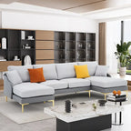 Ouyessir U-förmiges 4-Sitzer-Ecksofa mit doppelter Chaiselongue