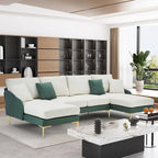Ouyessir U-förmiges 4-Sitzer-Ecksofa mit doppelter Chaiselongue