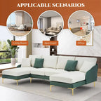 Ouyessir U-förmiges 4-Sitzer-Ecksofa mit doppelter Chaiselongue