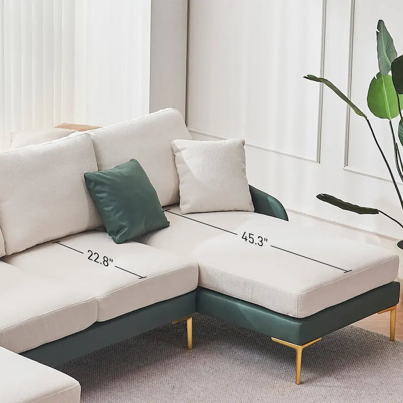 Ouyessir U-förmiges 4-Sitzer-Ecksofa mit doppelter Chaiselongue