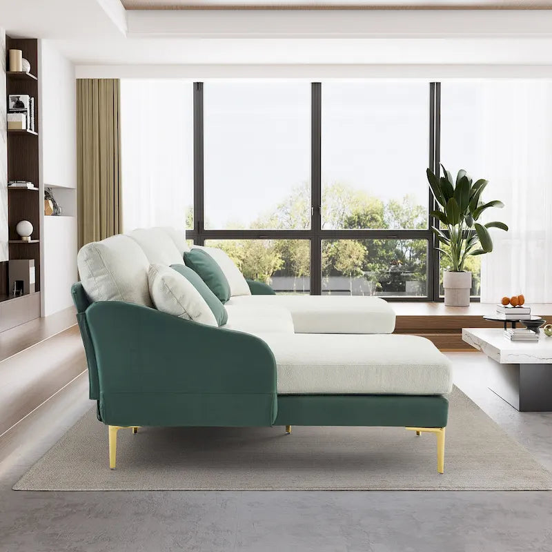 Ouyessir U-förmiges 4-Sitzer-Ecksofa mit doppelter Chaiselongue