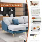 Ouyessir U-förmiges 4-Sitzer-Ecksofa mit doppelter Chaiselongue
