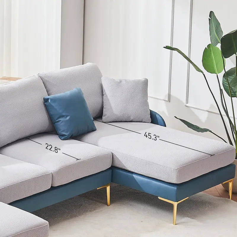 Ouyessir U-förmiges 4-Sitzer-Ecksofa mit doppelter Chaiselongue