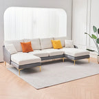 Ouyessir U-förmiges 4-Sitzer-Ecksofa mit doppelter Chaiselongue